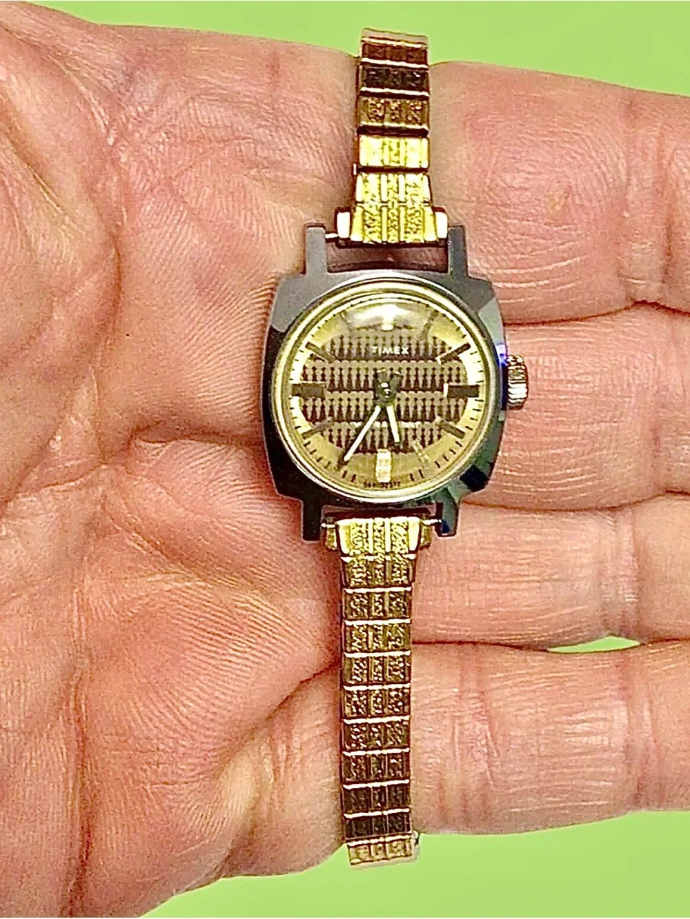 Timex Gold Stainless Steel Working Wind Up Women's Bracelet Watch